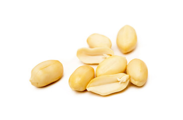 Fresh peanuts snack isolated on white background