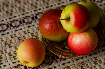 fresh apples in a basket