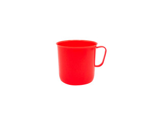 Plastic glass isolated on white background. Clipping Path