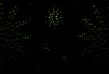 Dark Green vector pattern with symbol of cards.