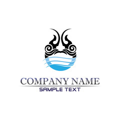 water Waves beach logo and symbols template icons app