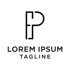 initial letter logo PF, FP logo template