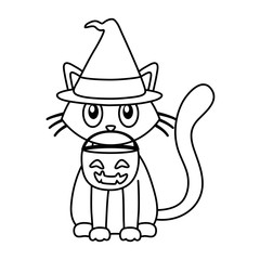 trick or treat - happy halloween line image