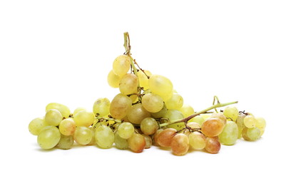 White grapes isolated on white background