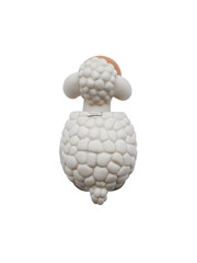 Plastic sheep toy Isolated on white background. Clipping Path