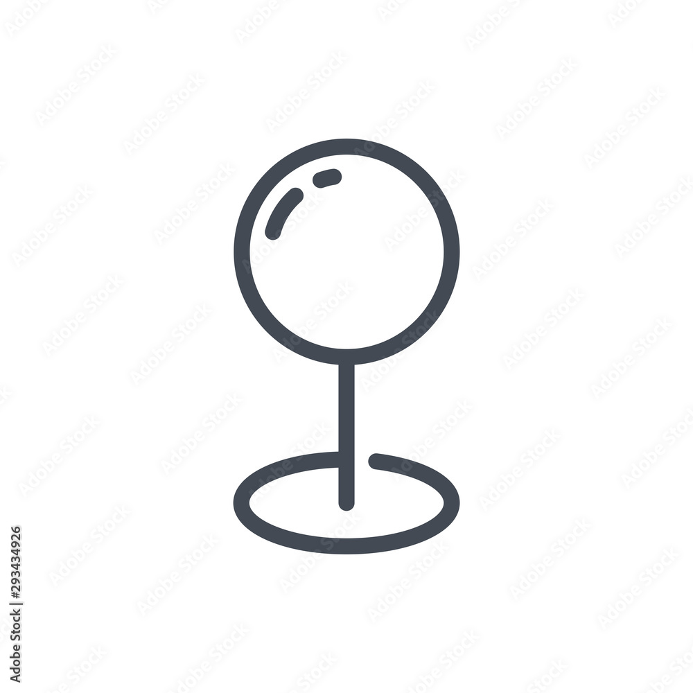 Poster map pin line icon. location pointer vector outline sign.