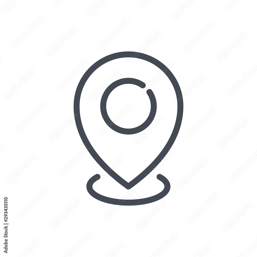 Poster location line icon. map pointer vector outline sign.