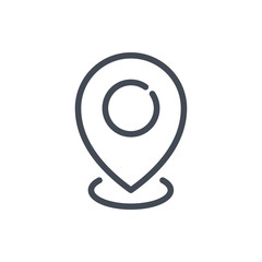 Location line icon. Map pointer vector outline sign.