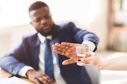 Young Man Saying No To Alcohol Drinks Stock Illustration - Download Image  Now - Stop Gesture, Alcohol - Drink, Drinking - iStock