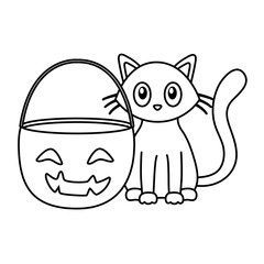 trick or treat - happy halloween line image