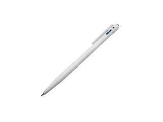 Plastic white pen isolated on white background. Clipping Path