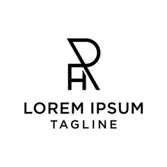 initial letter logo RH, HR logo template