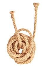 Coil of rope isolated on a white background