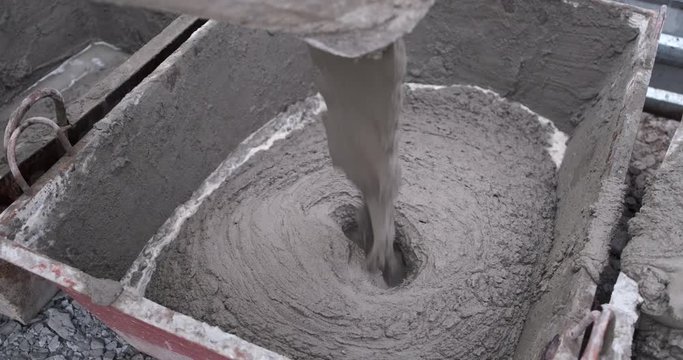 Large pallet is quickly filled with mortar, next to it second one already full