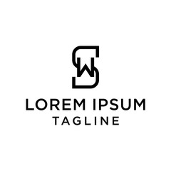 initial letter logo SW, WS, logo template