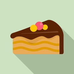 Piece of cake icon. Flat illustration of piece of cake vector icon for web design