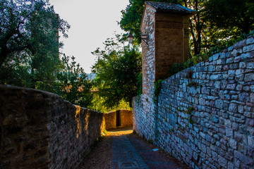 stone walls and path