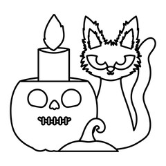 trick or treat - happy halloween line image