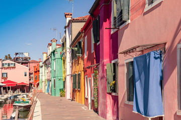 Fototapeta na wymiar Burano island with colorful houses