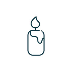 candle happy christmas line icon