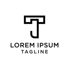 initial letter logo TJ, JT, logo template