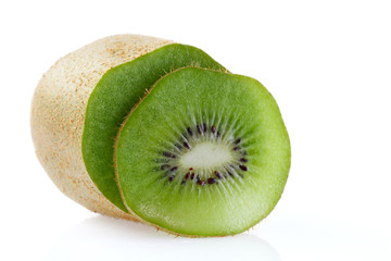 Sliced kiwi. Kiwi . Healthy food. Tropical fruit. Still life. Juicy kiwi on white background