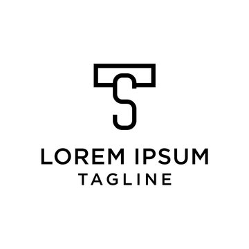  initial letter logo TS, ST logo template