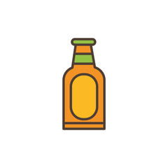 beer bottle oktoberfest icon line filled