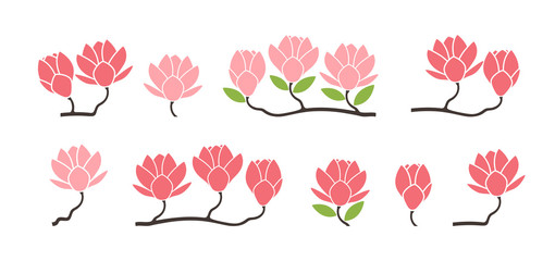 Magnolia logo. Isolated magnolia on white background © oleg7799