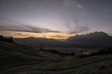 st.johann in tirol sonnenuntergang am wilden kaiser