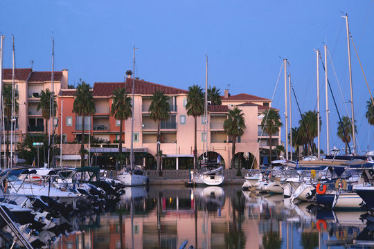 Evening at a marina