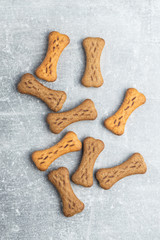 Dry dog food. Bone shape.