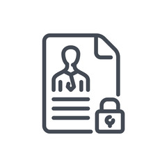 Privacy terms line icon. Protection of personal information vector outline sign.