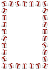 Obraz premium Rectangle frame with white Christmas gift boxes