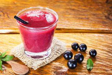 Jabuticaba juice, common fruit of the state of Minas Gerais, Brazil. Rare fruit in south america.