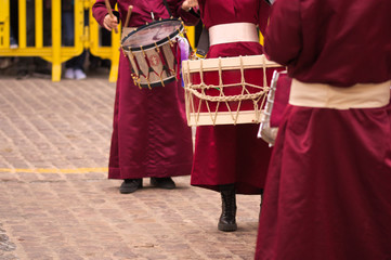 Close-up of some participants in a drumming