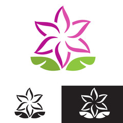 Vector beauty business design template - pink hand drawn lotus