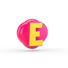 Cartoon yellow letter E