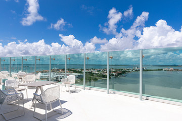 A rooftop terrace at the Beach Palace Cancun, a beautiful tropical Resort and Spa
