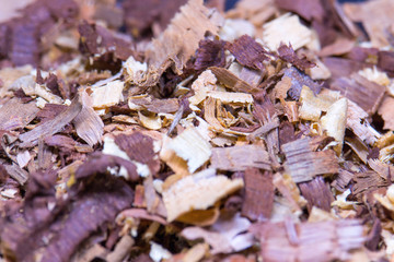 large amount of sawdust