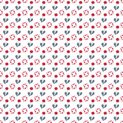 Seamless pattern of watercolor red flowers on a white background. Use for invitations, greetings, birthdays and weddings