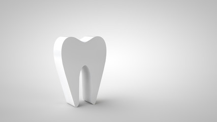 3d tooth illustration on white background