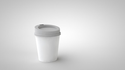 Coffee cup 3d illustration mock up