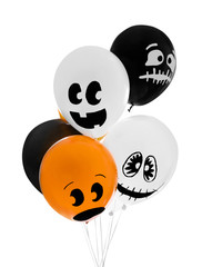 Color balloons for Halloween party on white background