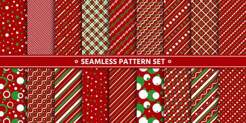 christmas seamless red strip circle pattern vector