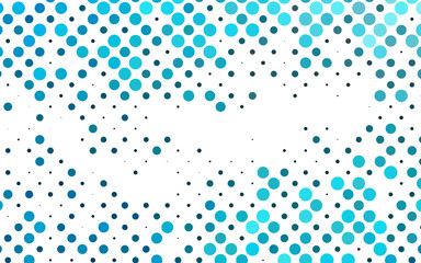 Light BLUE vector backdrop with dots. Glitter abstract illustration with blurred drops of rain. Template for your brand book.