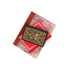 Stack of books isolated on white background