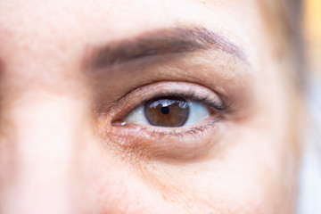 closeup of female eye