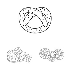 Isolated object of product and menu symbol. Set of product and flavor vector icon for stock.