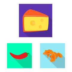 Vector illustration of taste and product sign. Set of taste and cooking vector icon for stock.